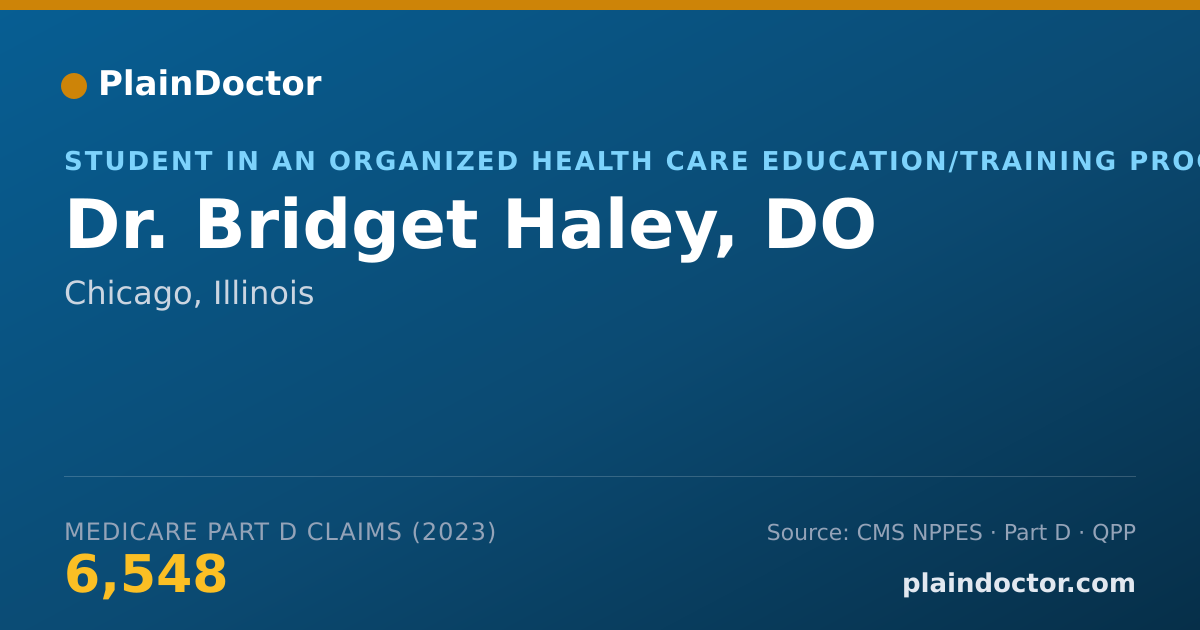 Shareable card for Bridget Haley, DO - Student in an Organized Health Care Education/Training Program, Chicago, IL