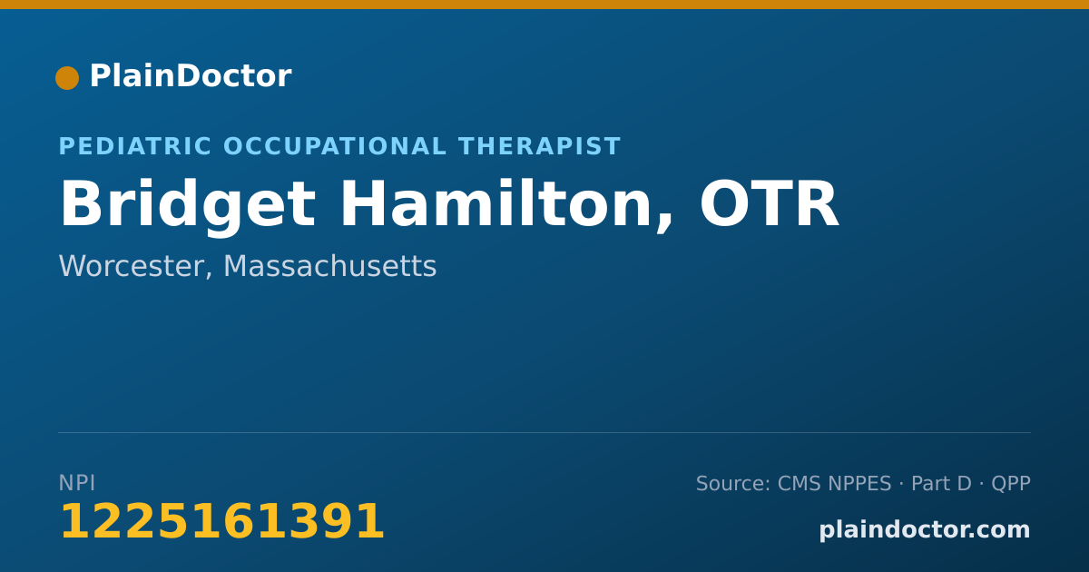 Shareable card for Bridget Hamilton, OTR - Pediatric Occupational Therapist, Worcester, MA