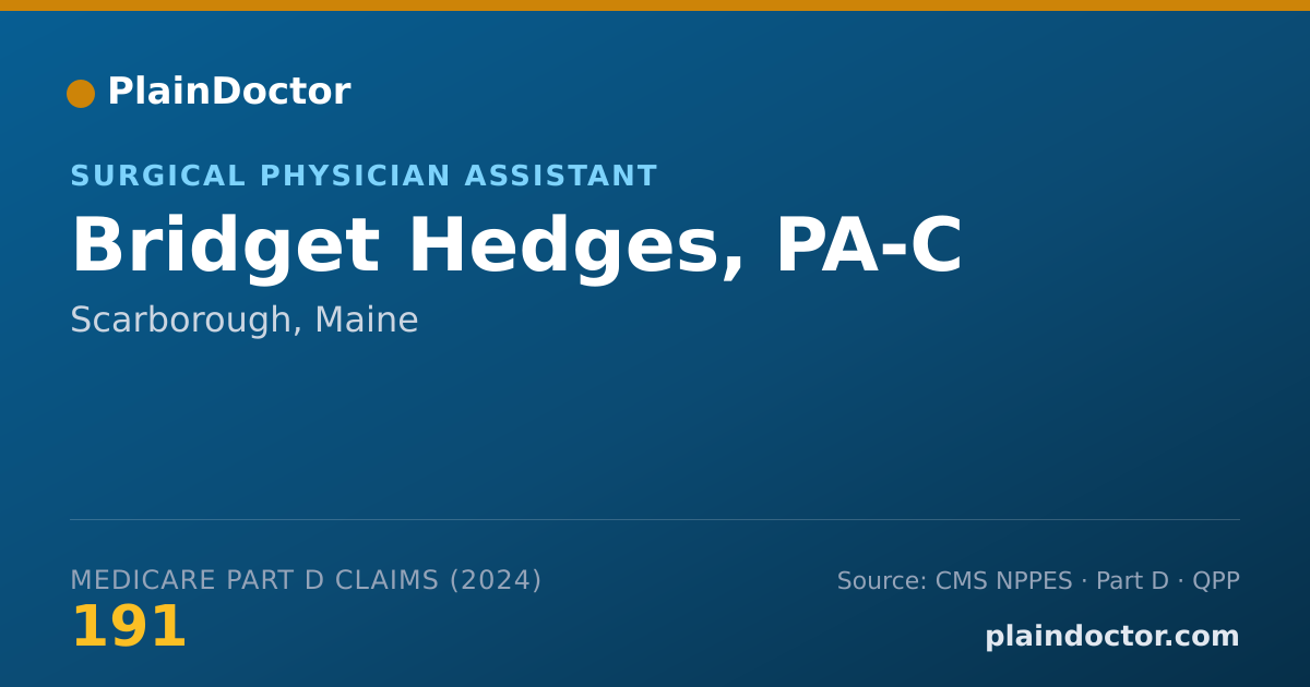 Shareable card for Bridget Hedges, PA-C - Surgical Physician Assistant, Scarborough, ME
