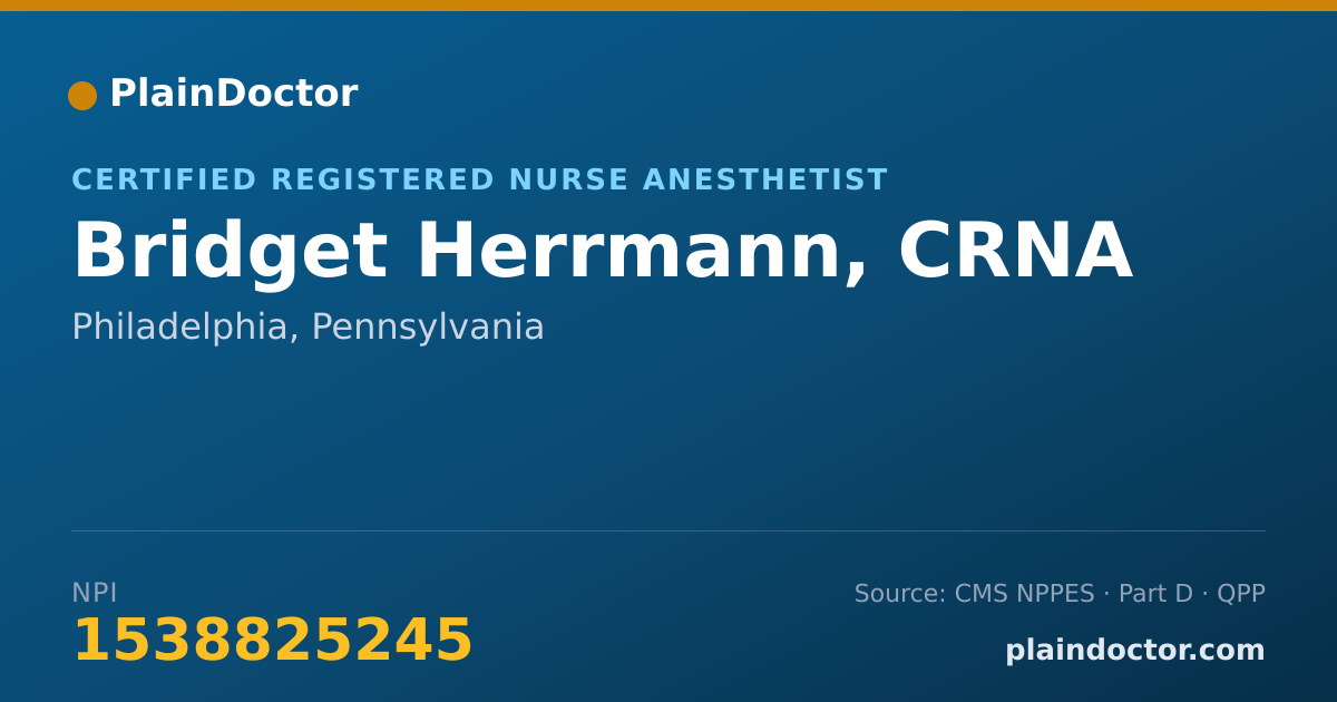 Shareable card for Bridget Herrmann, CRNA - Certified Registered Nurse Anesthetist, Philadelphia, PA