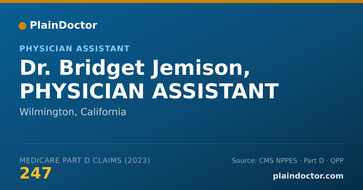 Shareable card for Bridget Jemison, PHYSICIAN ASSISTANT - Physician Assistant, Wilmington, CA