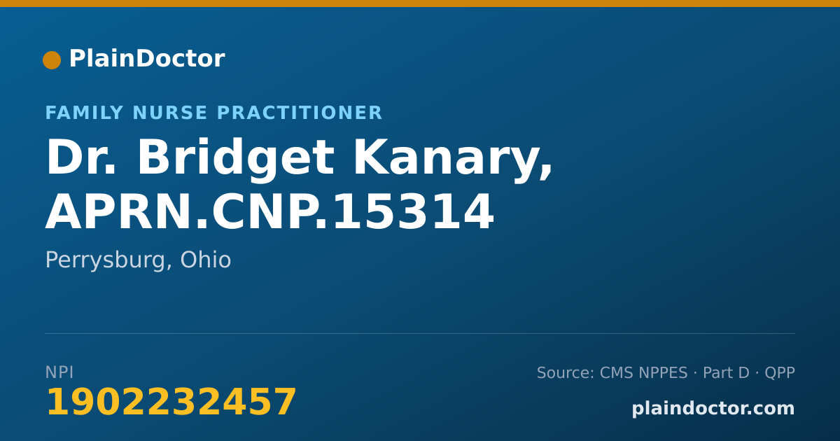 Shareable card for Bridget Kanary, APRN.CNP.15314 - Family Nurse Practitioner, Perrysburg, OH
