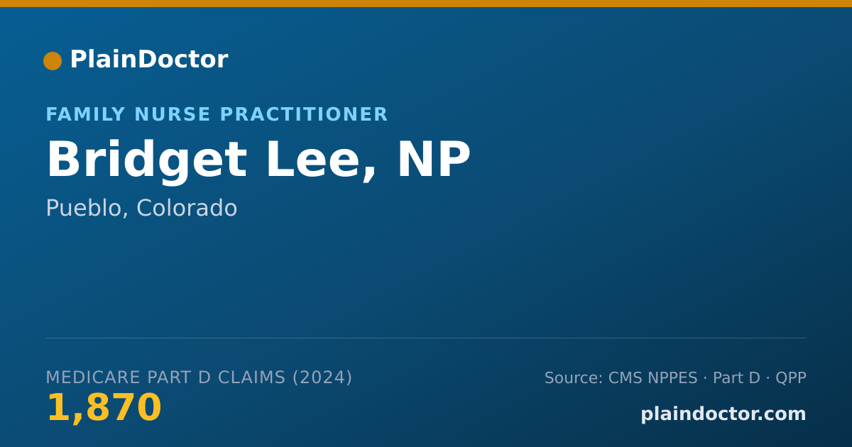 Shareable card for Bridget Lee, NP - Family Nurse Practitioner, Pueblo, CO