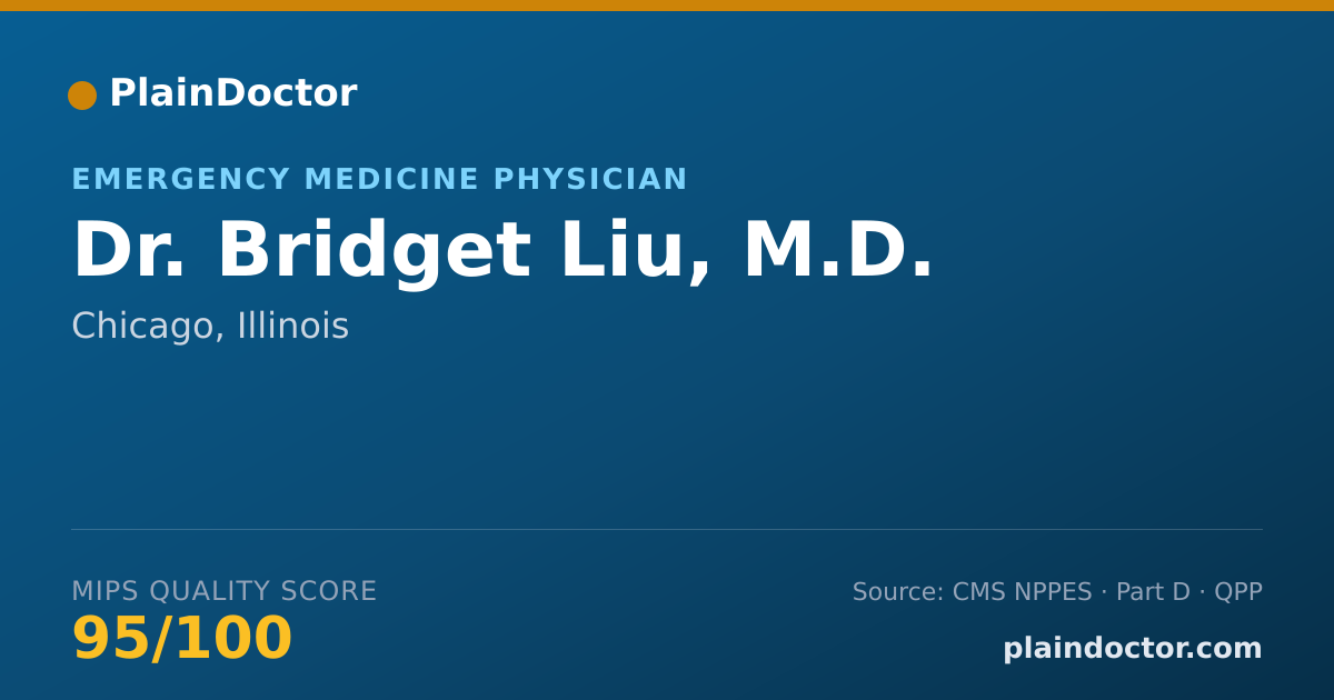Shareable card for Bridget Liu, M.D. - Emergency Medicine Physician, Chicago, IL