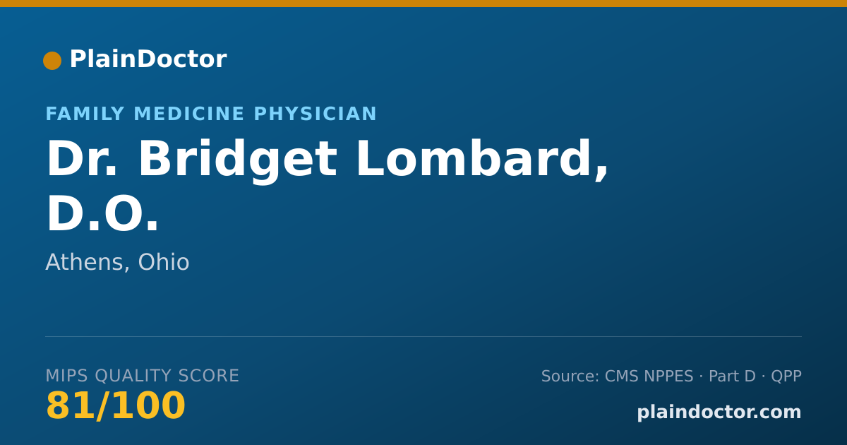 Shareable card for Bridget Lombard, D.O. - Family Medicine Physician, Athens, OH
