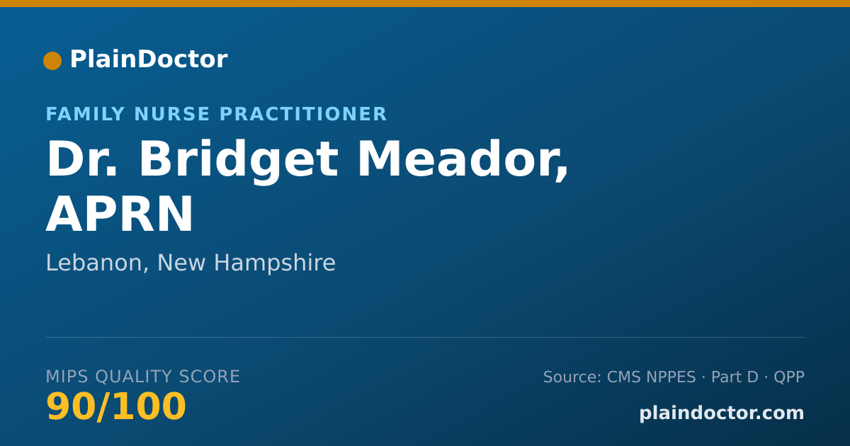 Shareable card for Bridget Meador, APRN - Family Nurse Practitioner, Lebanon, NH