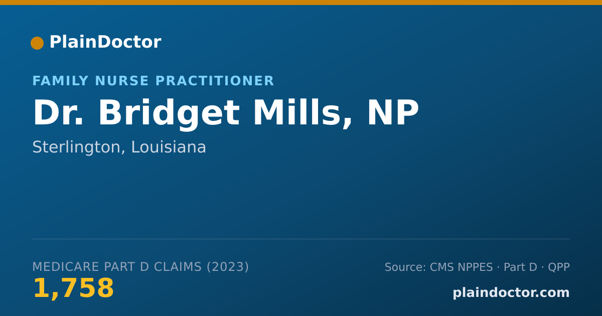 Shareable card for Bridget Mills, NP - Family Nurse Practitioner, Sterlington, LA