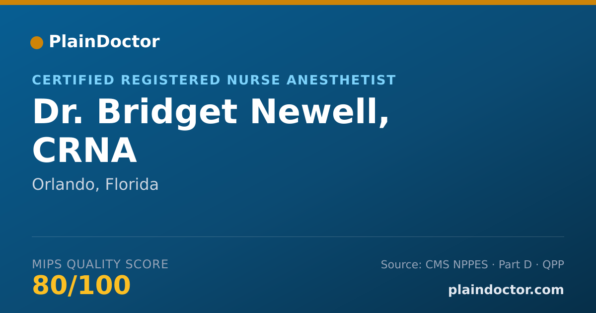 Shareable card for Bridget Newell, CRNA - Certified Registered Nurse Anesthetist, Orlando, FL