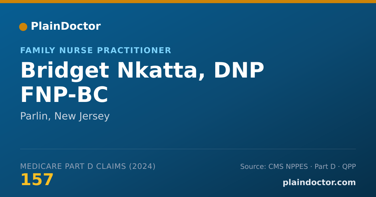 Shareable card for Bridget Nkatta, DNP FNP-BC - Family Nurse Practitioner, Parlin, NJ