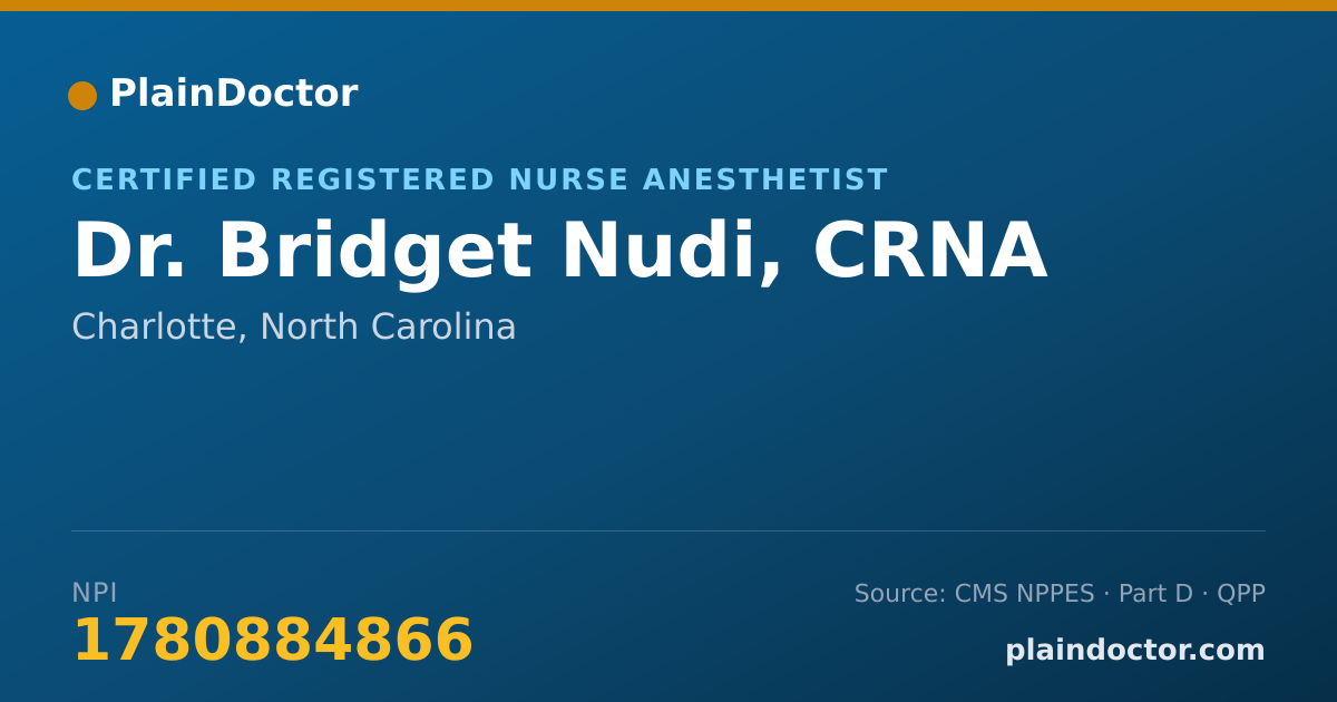 Shareable card for Bridget Nudi, CRNA - Certified Registered Nurse Anesthetist, Charlotte, NC