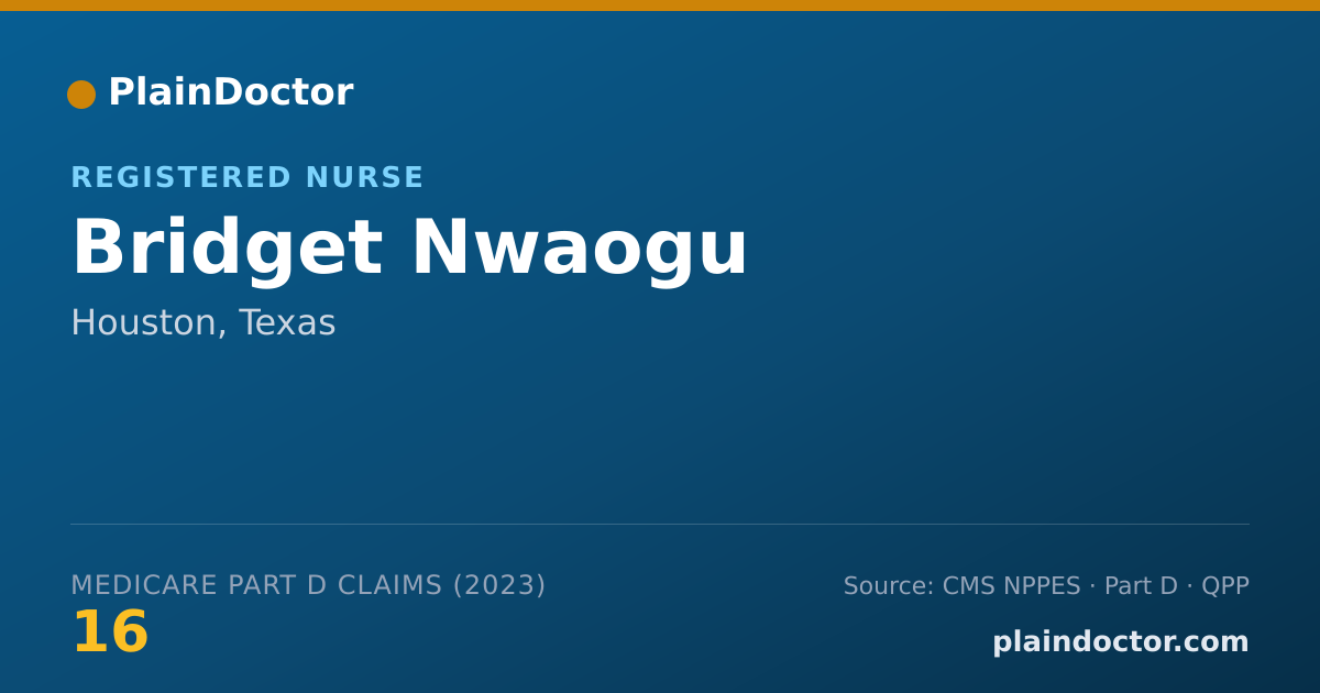Shareable card for Bridget Nwaogu - Registered Nurse, Houston, TX