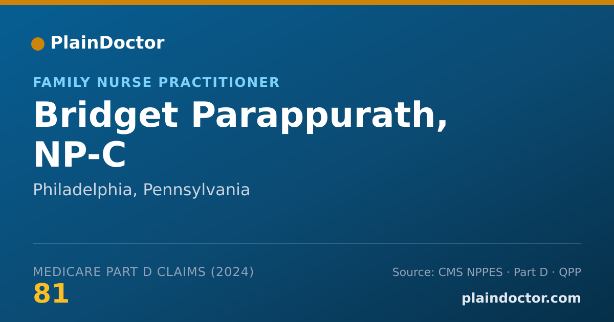 Shareable card for Bridget Parappurath, NP-C - Family Nurse Practitioner, Philadelphia, PA