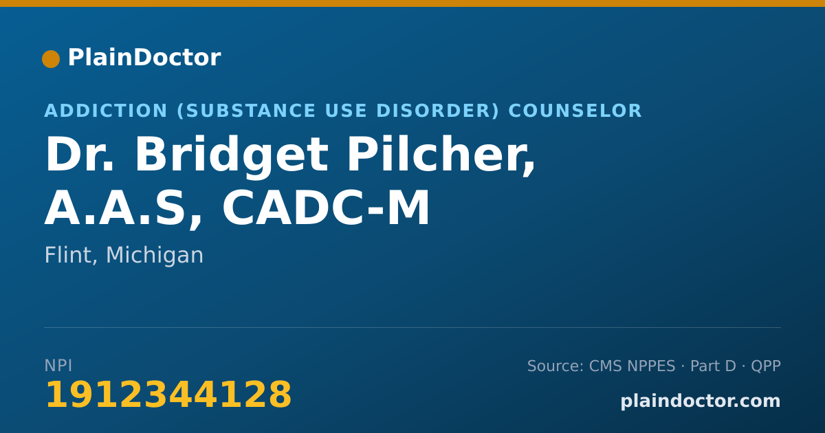 Shareable card for Bridget Pilcher, A.A.S, CADC-M - Addiction (Substance Use Disorder) Counselor, Flint, MI