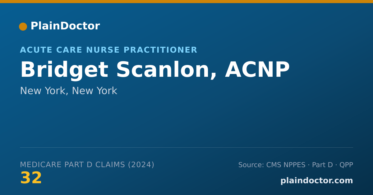 Shareable card for Bridget Scanlon, ACNP - Acute Care Nurse Practitioner, New York, NY