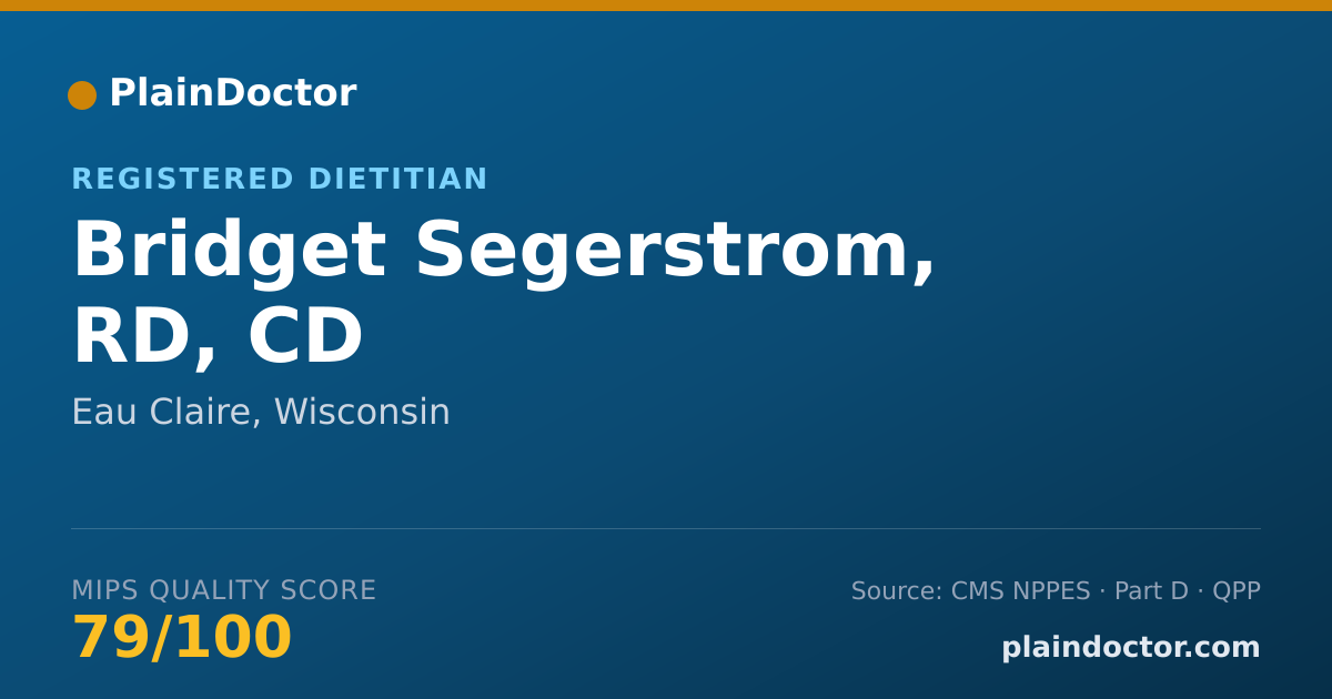 Shareable card for Bridget Segerstrom, RD, CD - Registered Dietitian, Eau Claire, WI