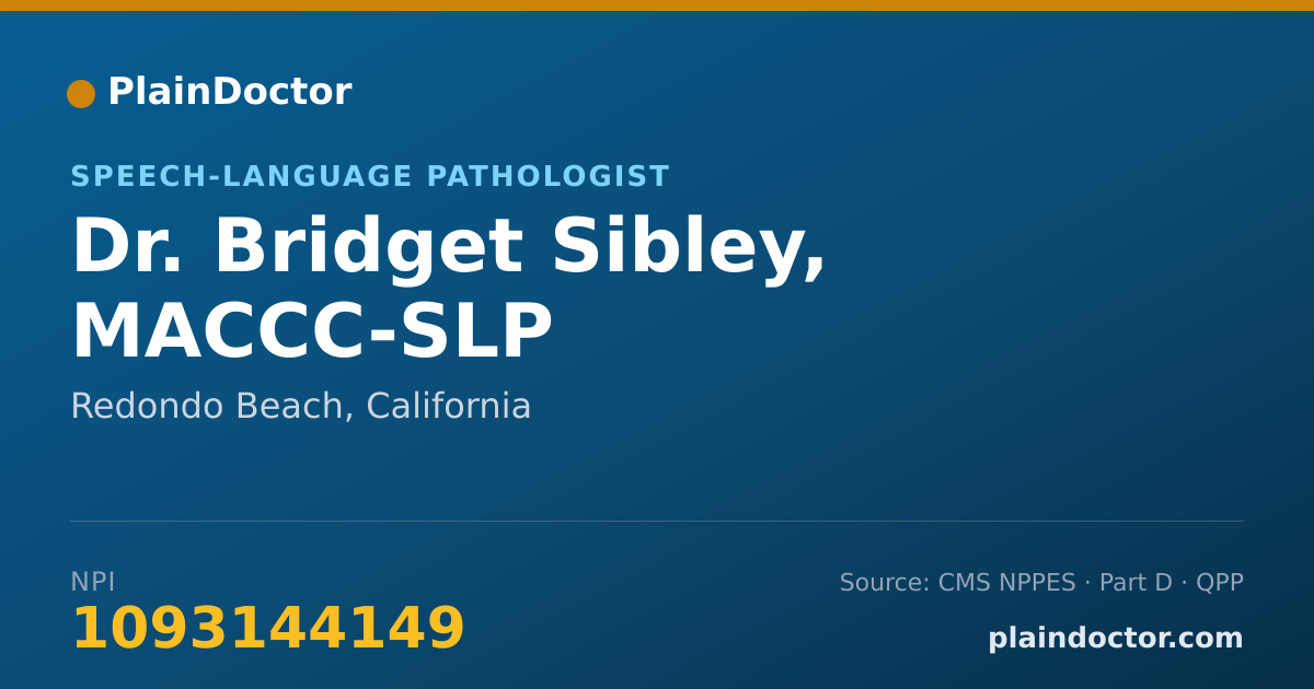 Shareable card for Bridget Sibley, MACCC-SLP - Speech-Language Pathologist, Redondo Beach, CA
