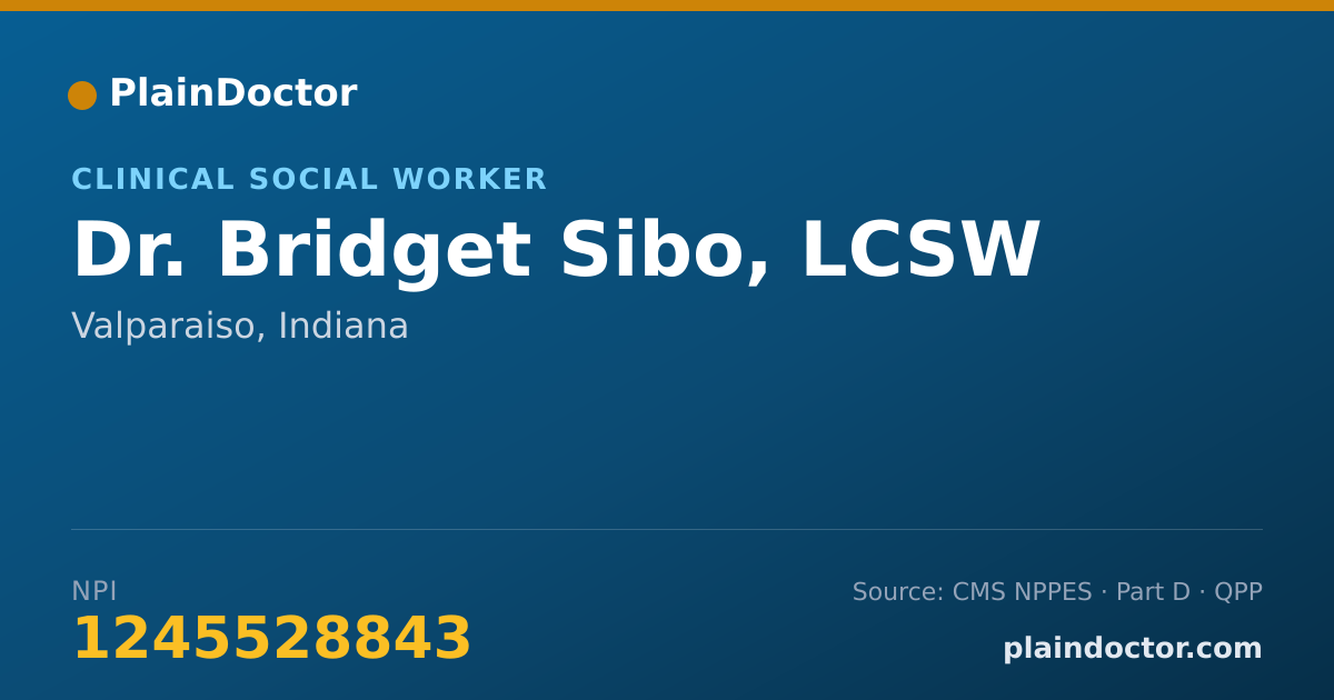 Shareable card for Bridget Sibo, LCSW - Clinical Social Worker, Valparaiso, IN