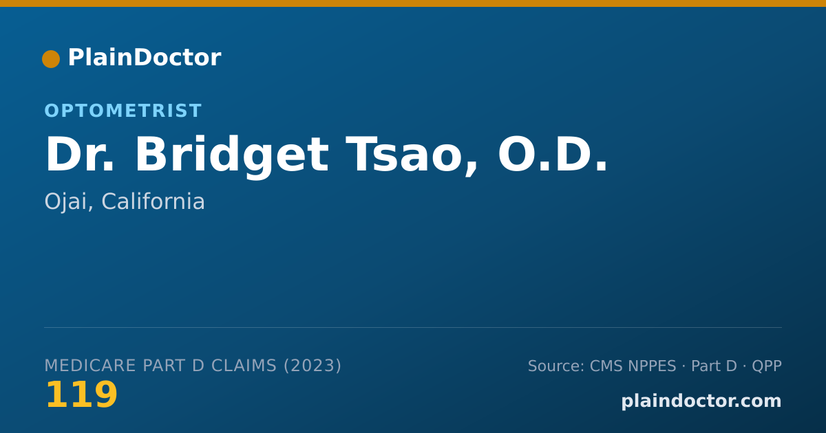 Shareable card for Bridget Tsao, O.D. - Optometrist, Ojai, CA