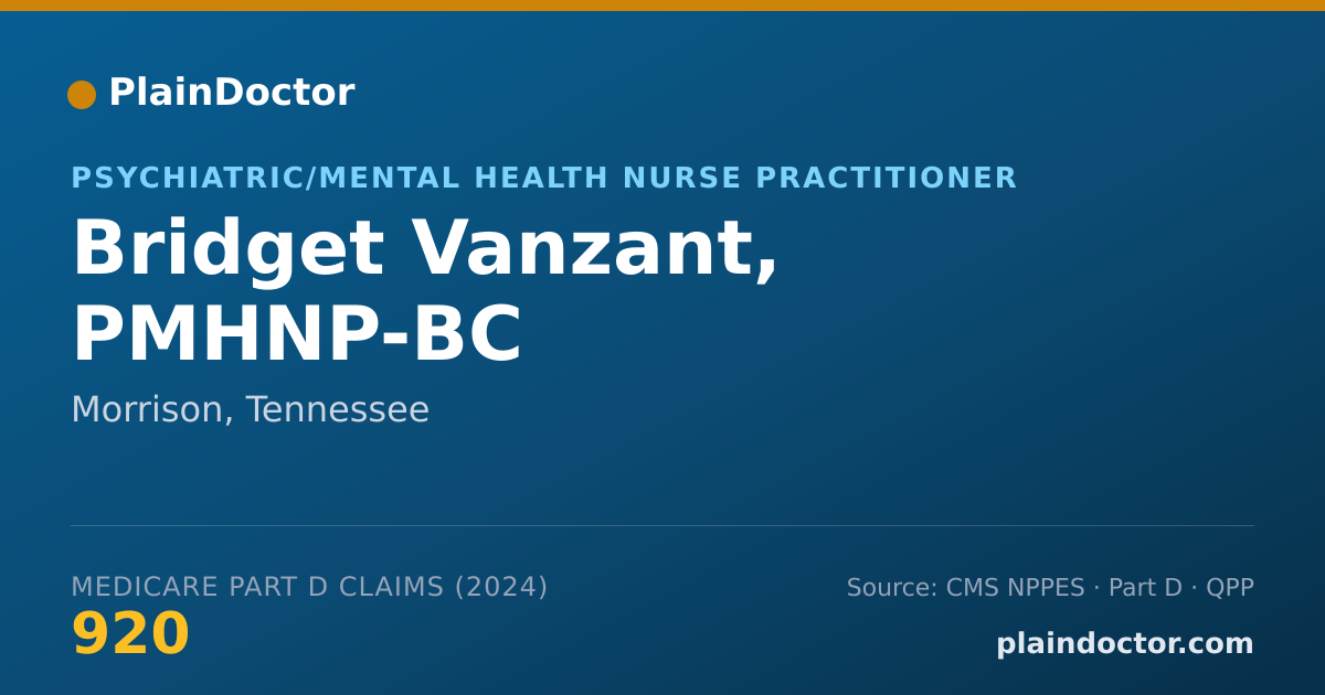 Shareable card for Bridget Vanzant, PMHNP-BC - Psychiatric/Mental Health Nurse Practitioner, Morrison, TN