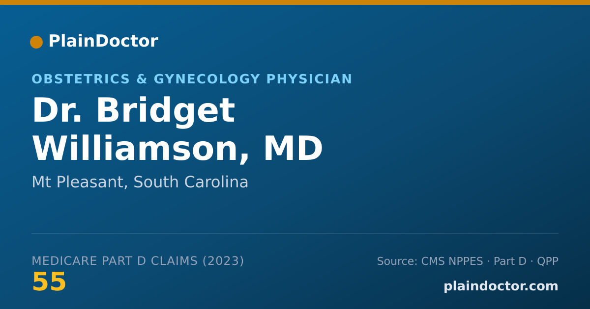 Shareable card for Bridget Williamson, MD - Obstetrics & Gynecology Physician, Mt Pleasant, SC