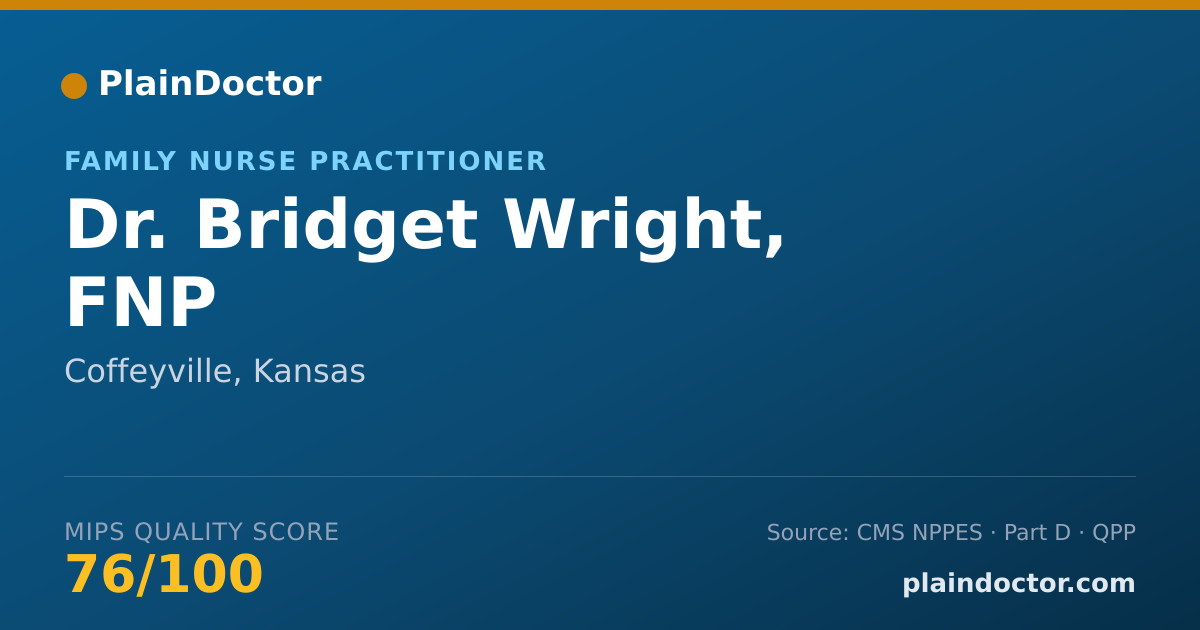 Shareable card for Bridget Wright, FNP - Family Nurse Practitioner, Coffeyville, KS