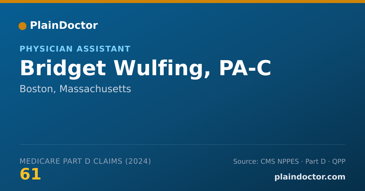Shareable card for Bridget Wulfing, PA-C - Physician Assistant, Boston, MA