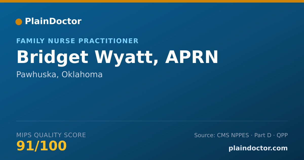 Shareable card for Bridget Wyatt, APRN - Family Nurse Practitioner, Pawhuska, OK