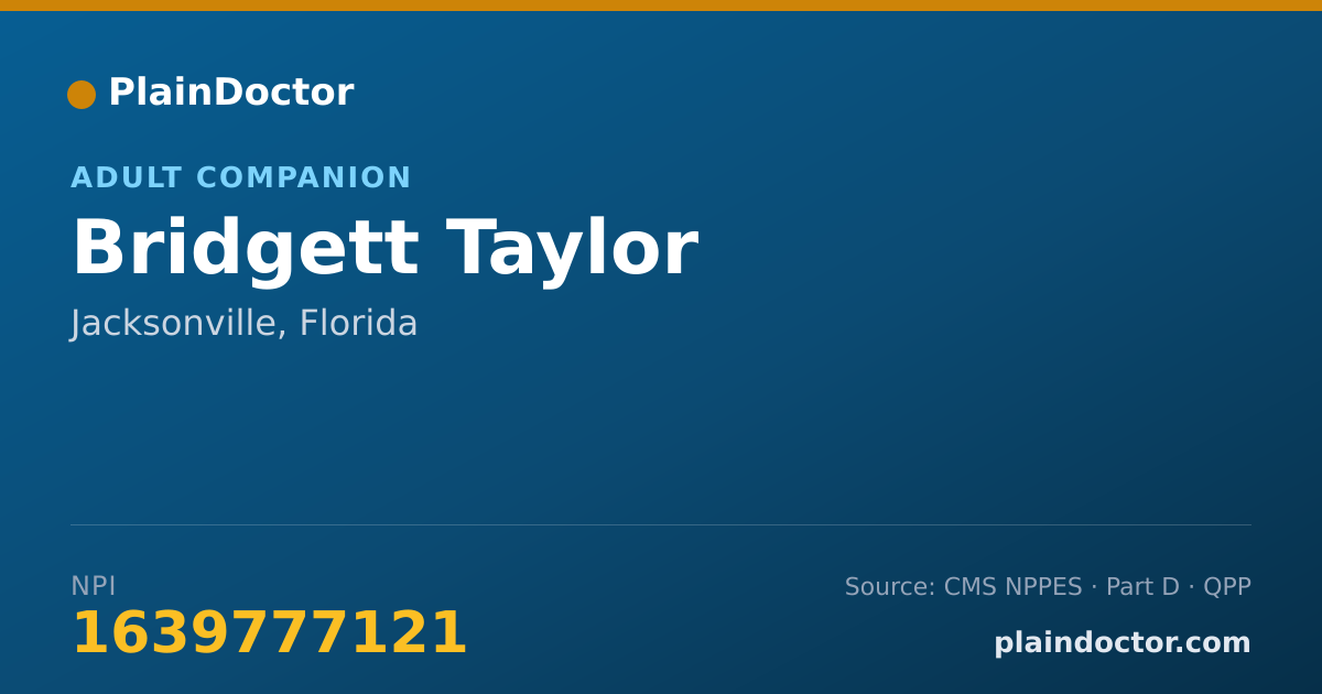 Shareable card for Bridgett Taylor - Adult Companion, Jacksonville, FL