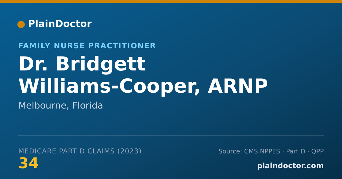 Shareable card for Bridgett Williams-Cooper, ARNP - Family Nurse Practitioner, Melbourne, FL