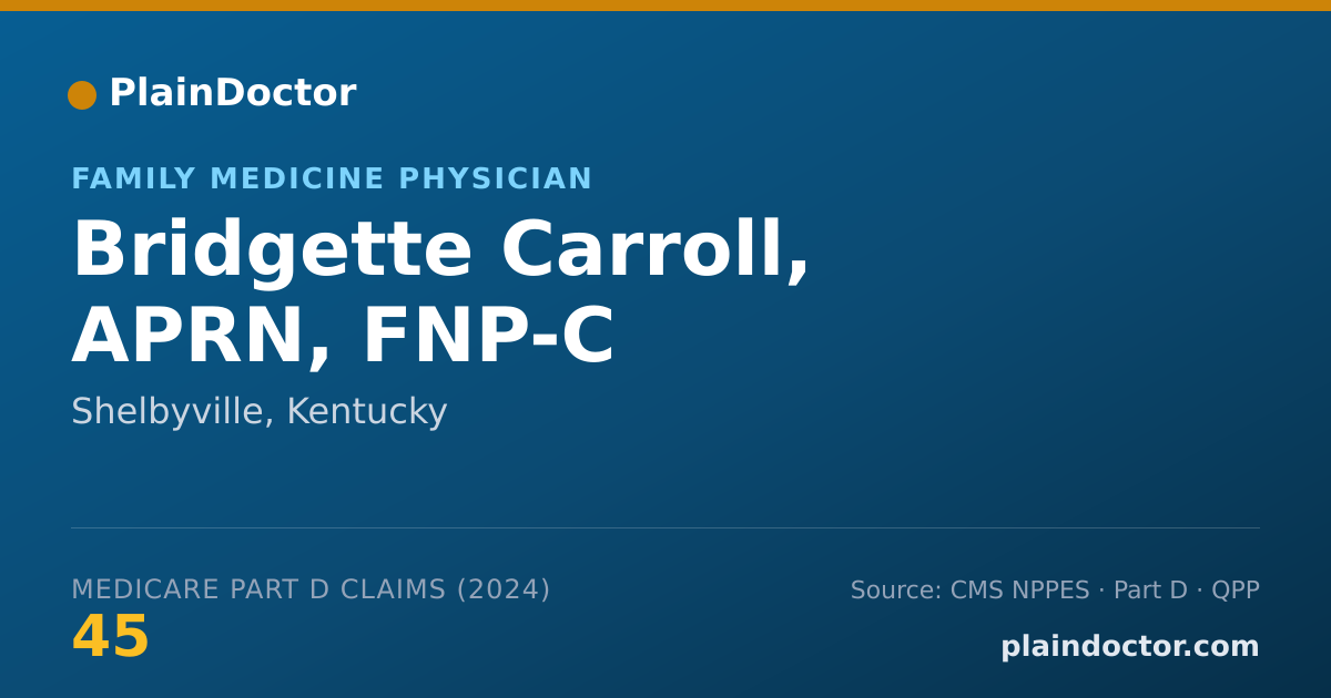Shareable card for Bridgette Carroll, APRN, FNP-C - Family Medicine Physician, Shelbyville, KY