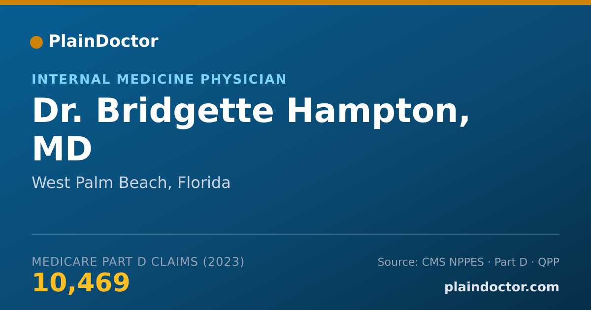 Shareable card for Bridgette Hampton, MD - Internal Medicine Physician, West Palm Beach, FL