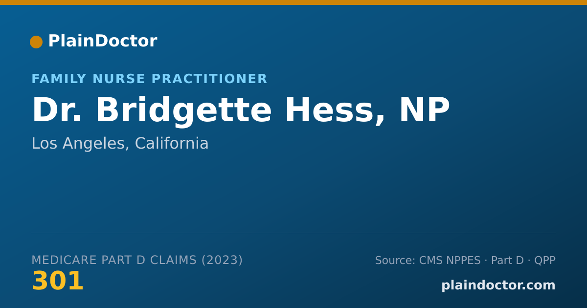 Shareable card for Bridgette Hess, NP - Family Nurse Practitioner, Los Angeles, CA