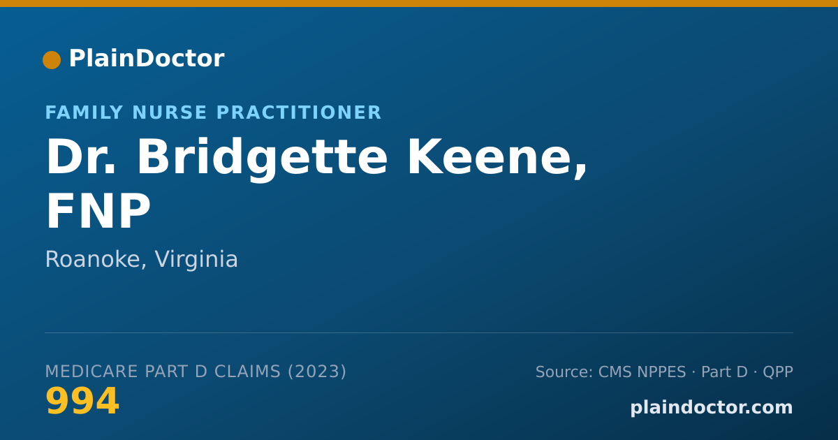 Shareable card for Bridgette Keene, FNP - Family Nurse Practitioner, Roanoke, VA