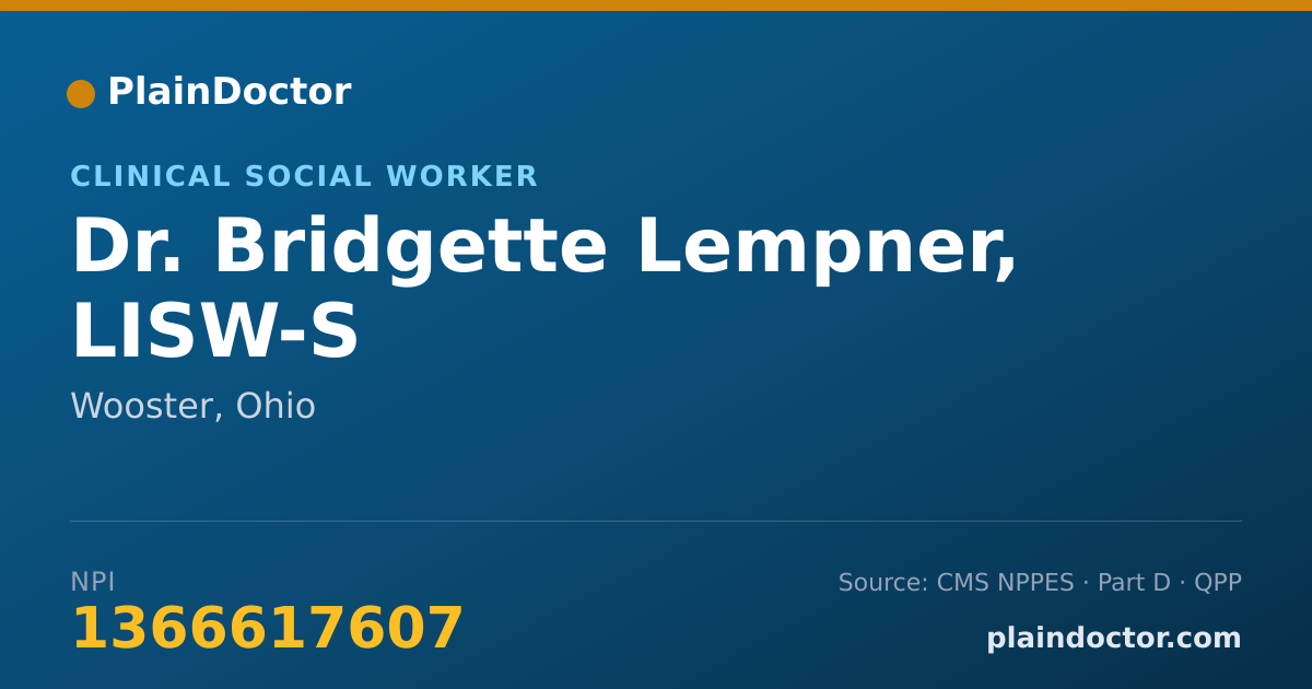 Shareable card for Bridgette Lempner, LISW-S - Clinical Social Worker, Wooster, OH