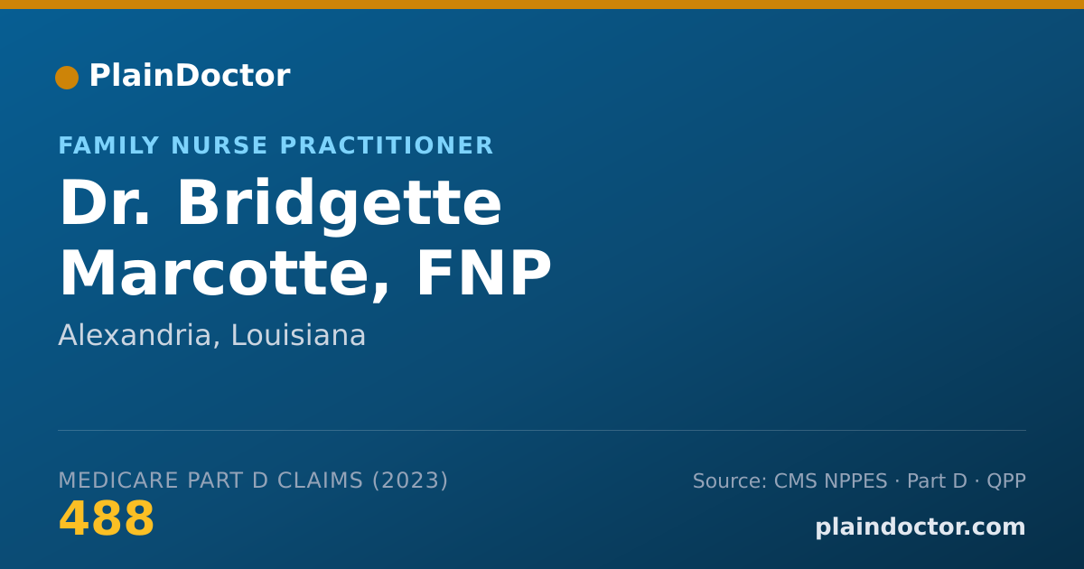 Shareable card for Bridgette Marcotte, FNP - Family Nurse Practitioner, Alexandria, LA