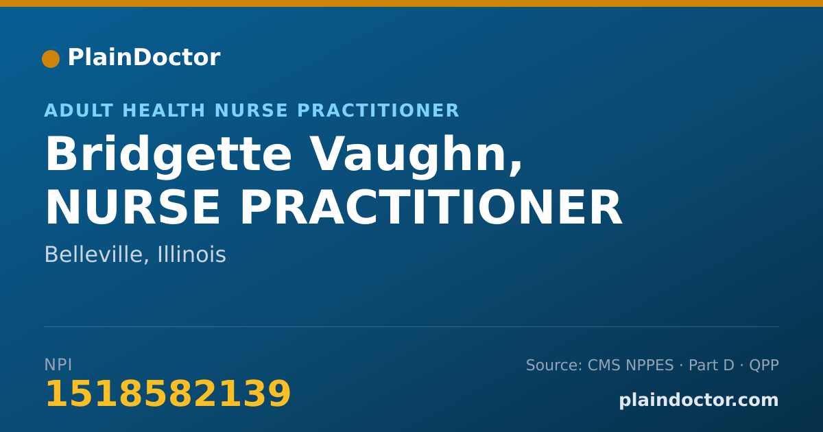 Shareable card for Bridgette Vaughn, NURSE PRACTITIONER - Adult Health Nurse Practitioner, Belleville, IL