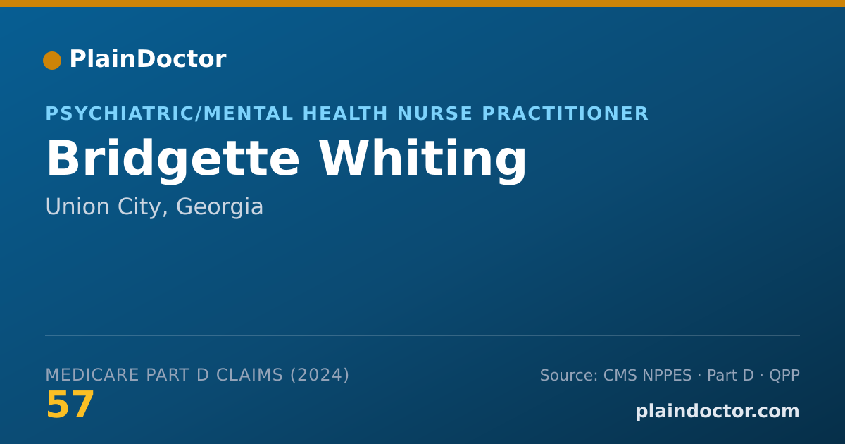 Shareable card for Bridgette Whiting - Psychiatric/Mental Health Nurse Practitioner, Union City, GA