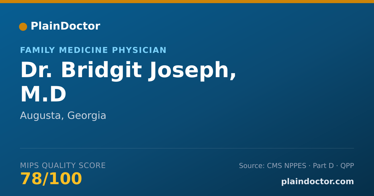 Shareable card for Bridgit Joseph, M.D - Family Medicine Physician, Augusta, GA