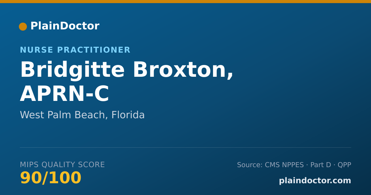 Shareable card for Bridgitte Broxton, APRN-C - Nurse Practitioner, West Palm Beach, FL