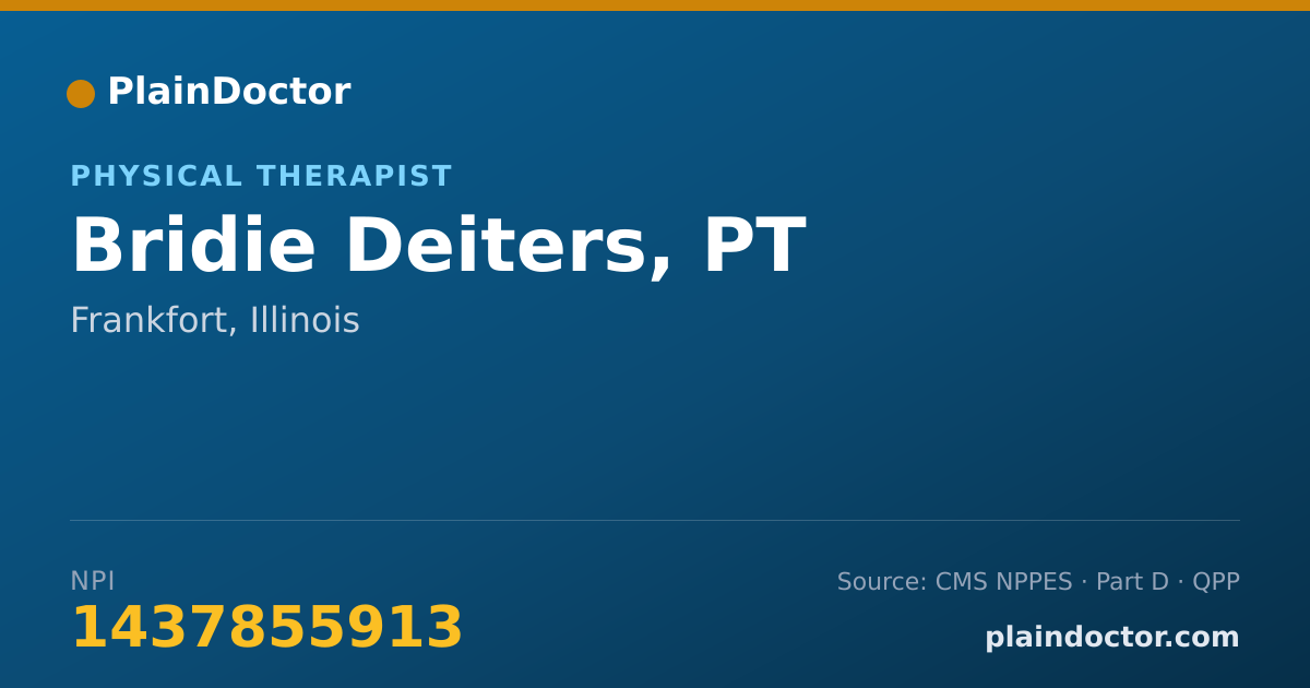 Shareable card for Bridie Deiters, PT - Physical Therapist, Frankfort, IL