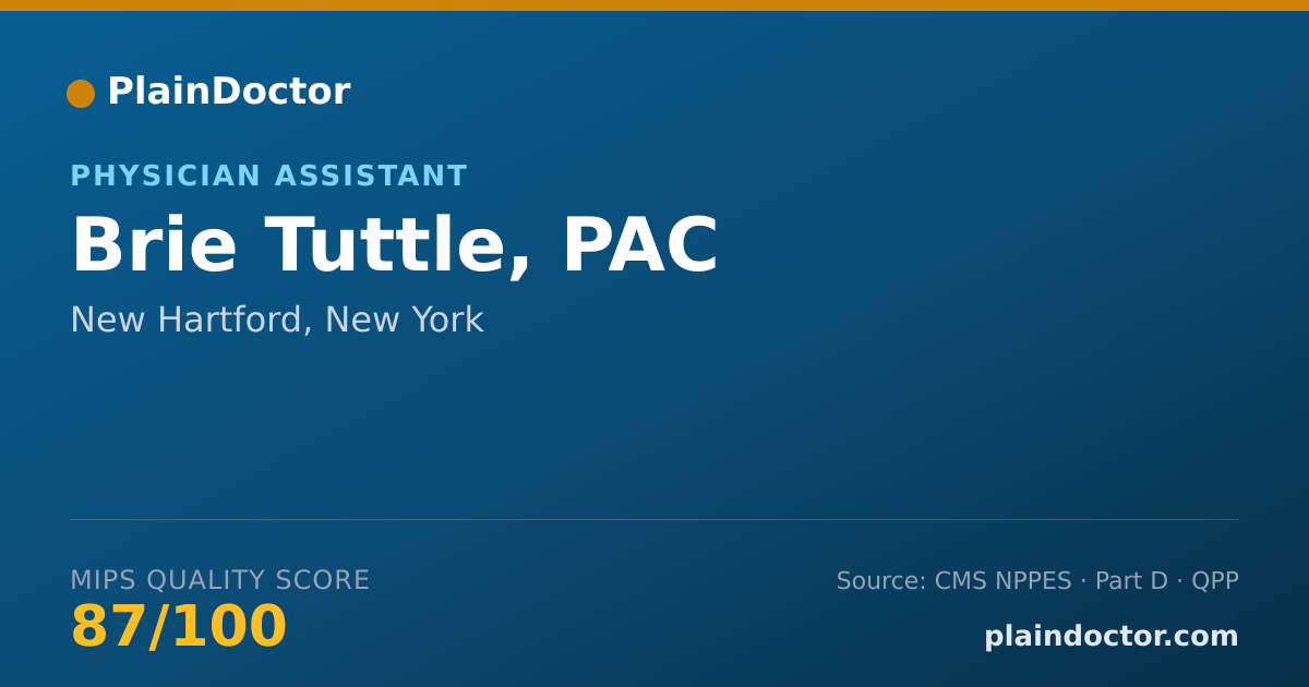Shareable card for Brie Tuttle, PAC - Physician Assistant, New Hartford, NY