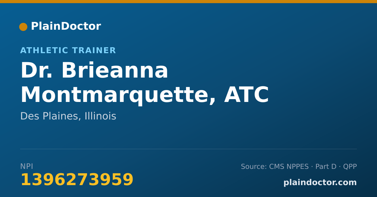 Shareable card for Brieanna Montmarquette, ATC - Athletic Trainer, Des Plaines, IL