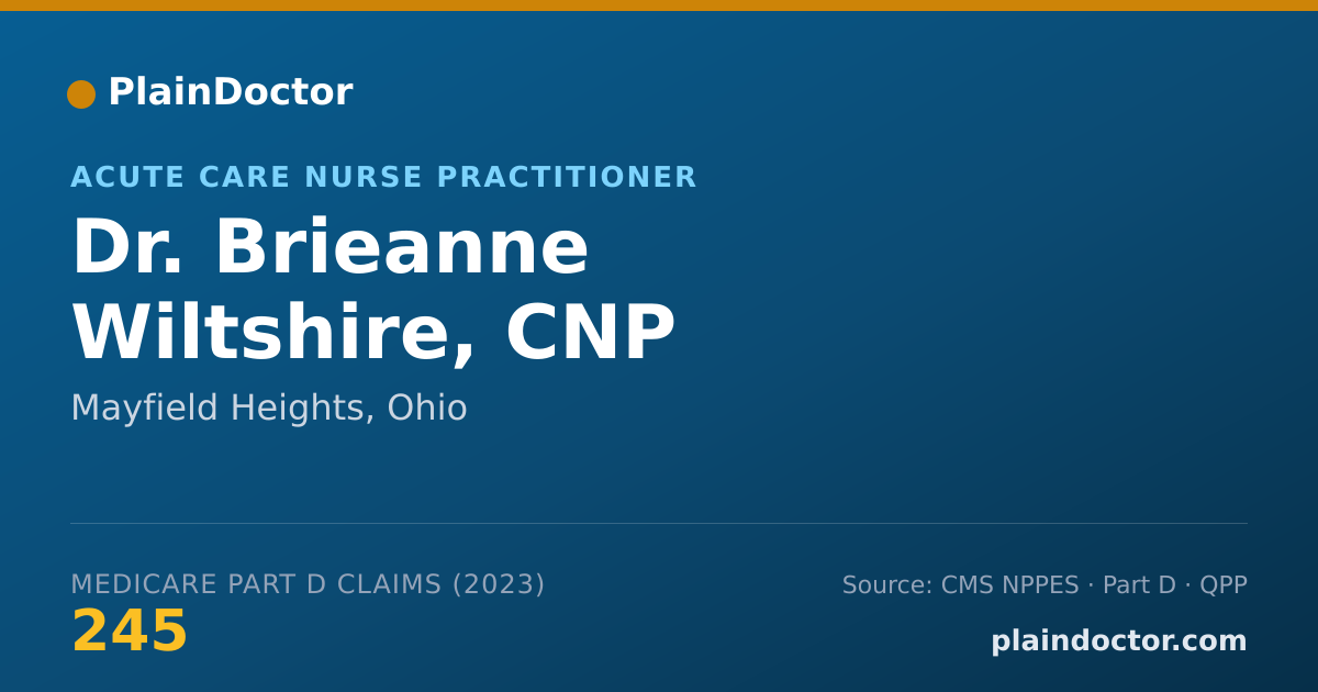 Shareable card for Brieanne Wiltshire, CNP - Acute Care Nurse Practitioner, Mayfield Heights, OH