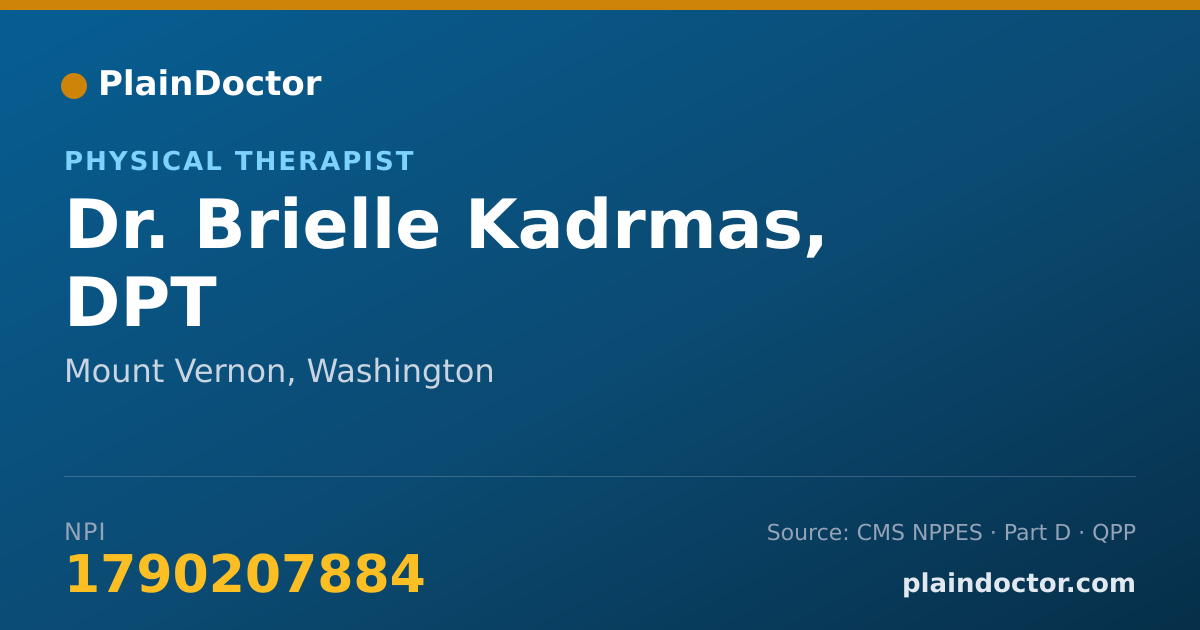 Shareable card for Brielle Kadrmas, DPT - Physical Therapist, Mount Vernon, WA