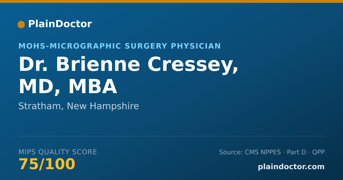 Shareable card for Brienne Cressey, MD, MBA - MOHS-Micrographic Surgery Physician, Stratham, NH