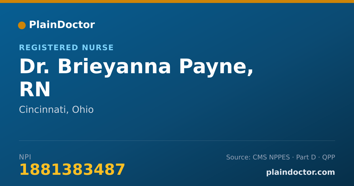 Shareable card for Brieyanna Payne, RN - Registered Nurse, Cincinnati, OH