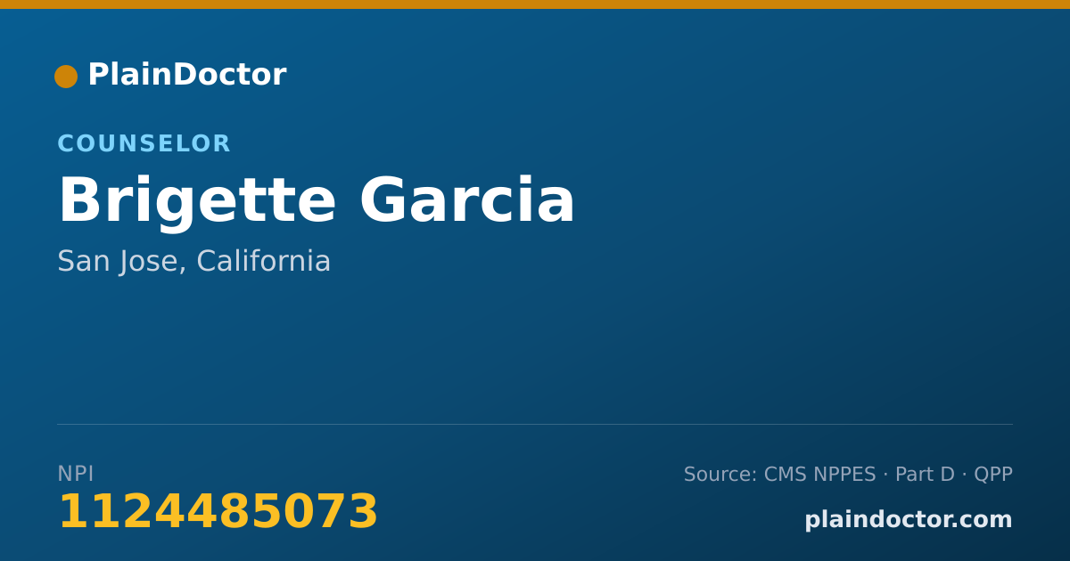 Shareable card for Brigette Garcia - Counselor, San Jose, CA