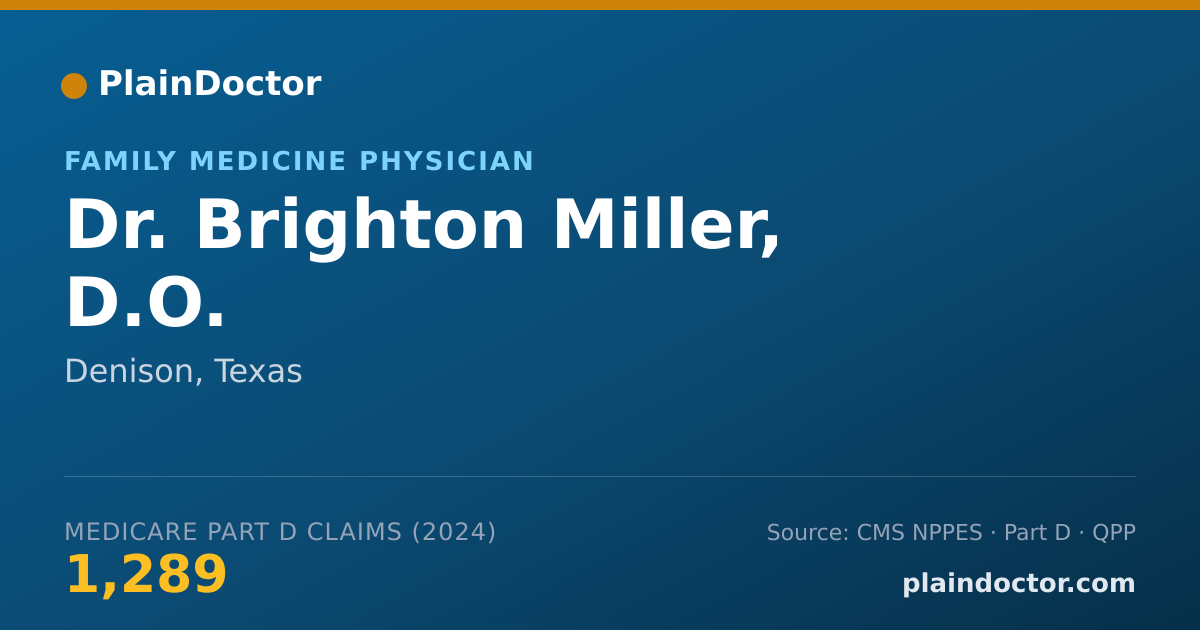 Shareable card for Brighton Miller, D.O. - Family Medicine Physician, Denison, TX
