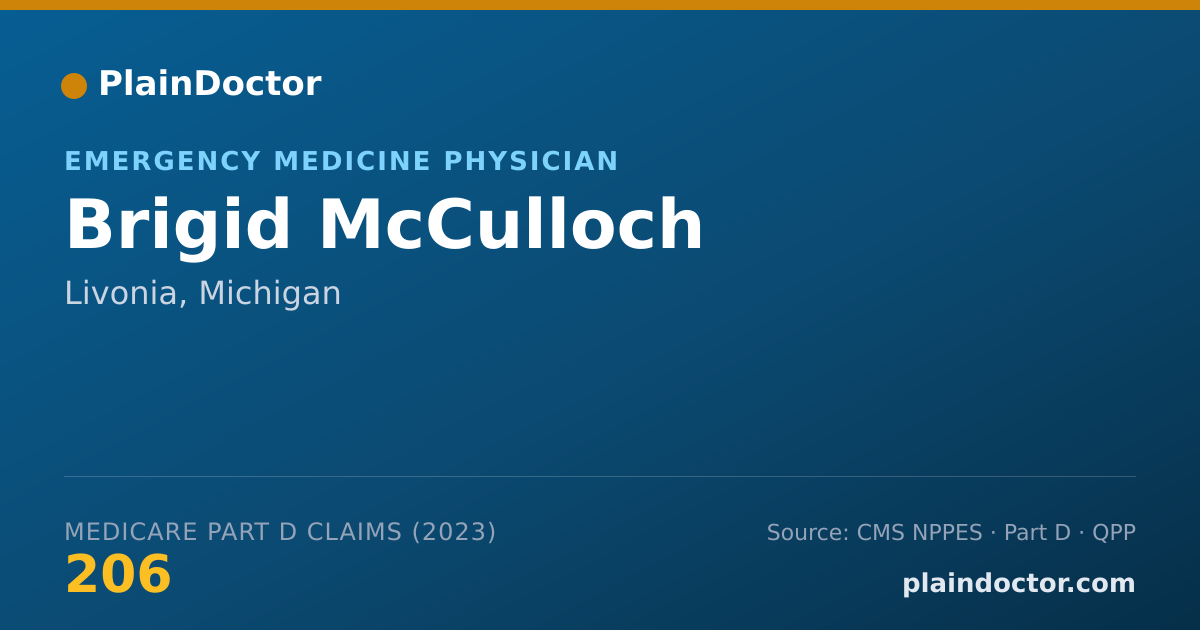 Shareable card for Brigid McCulloch - Emergency Medicine Physician, Livonia, MI