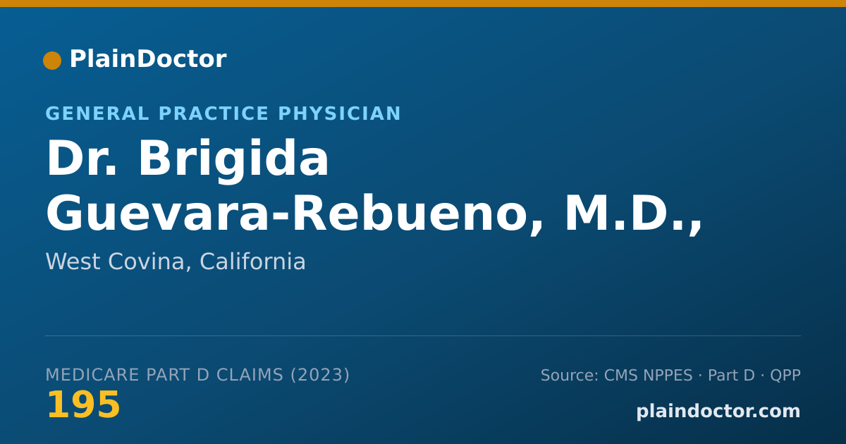Shareable card for Brigida Guevara-Rebueno, M.D., - General Practice Physician, West Covina, CA